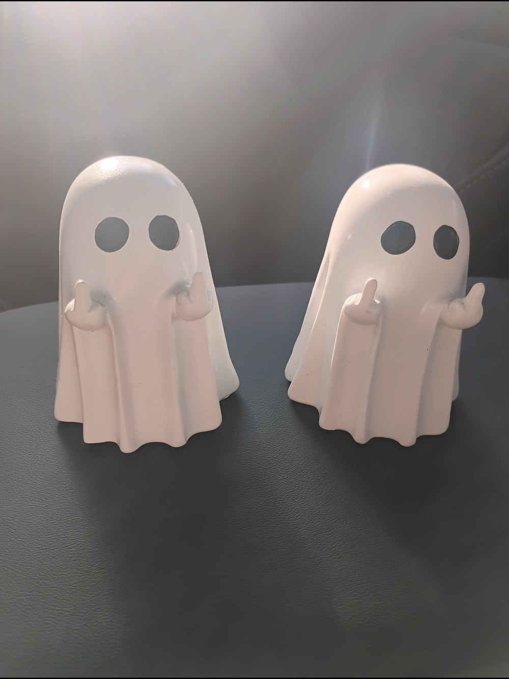 White Ghost Figurine Set - Pair of Ceramic Ghosts